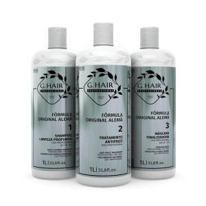 Lissage brésilien G-HAIR ESCOVA ALEMA Kit 3X1 L